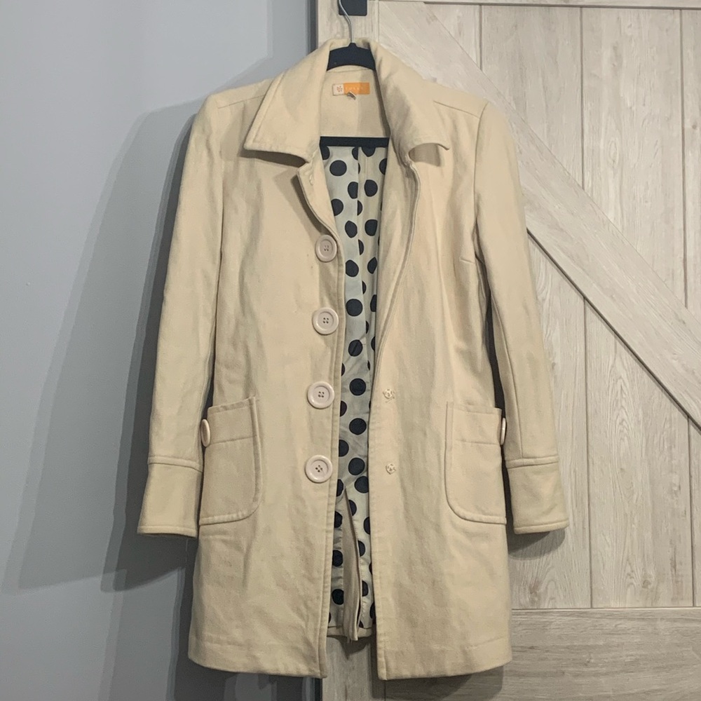 Tulle Cream Pea Coat